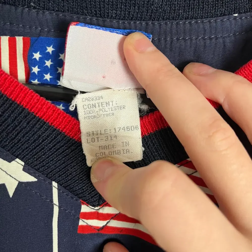 Vintage Tail Golf Pullover Patriotic USA Sport Print Retro Preppy‎ Size Medium